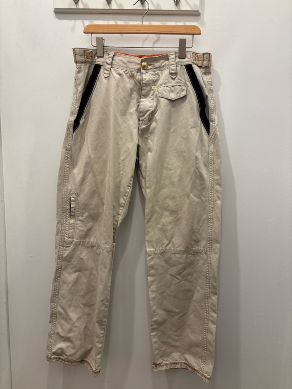 Men's Coogi Cream Workwear Pants - Utility Style
